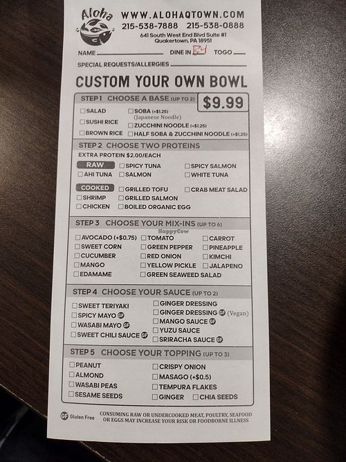  at Aloha in Quakertown