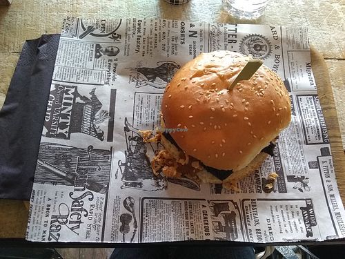 Vegetarian burger without cheese.  at Authentique Burger in Chelles