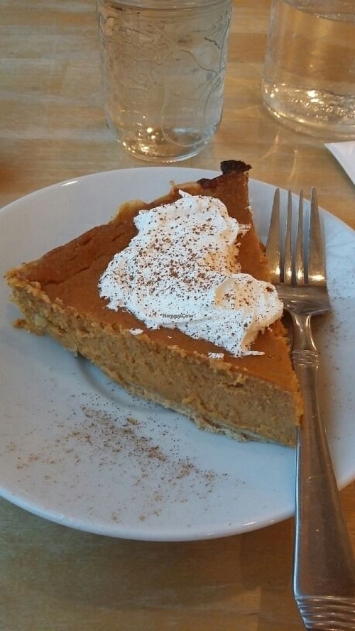 vegan pumpkin pie! at Cafe Mosaics in Edmonton