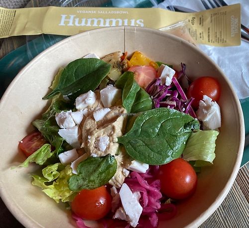 Hummus salad bowl  at Espresso House in Angelholm