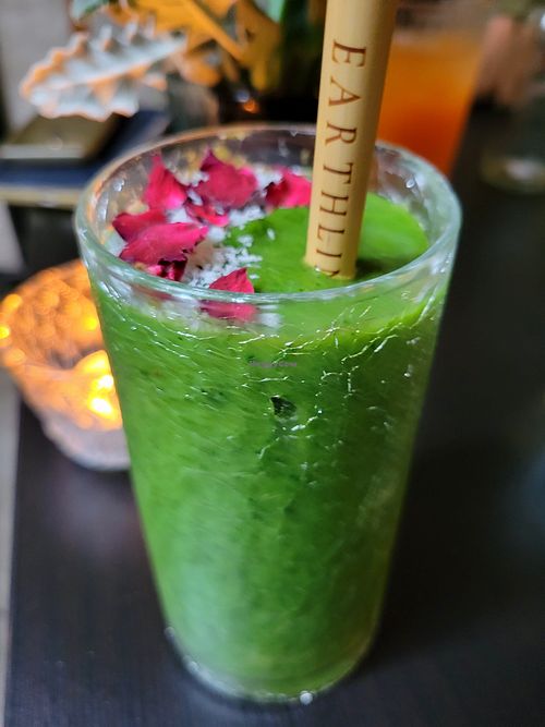 Green smoothie at Earth House Restaurant And Wine Bar in Bangkok