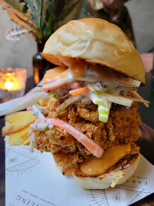 The burger at Earth House Restaurant And Wine Bar in Bangkok