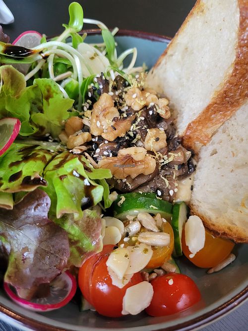 Hummus toast at Earth House Restaurant And Wine Bar in Bangkok