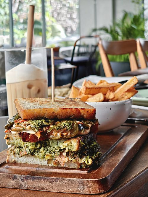 Roasted Vegetable Sandwich with Gluten Free Bread at Earth House Restaurant And Wine Bar in Bangkok