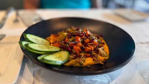 Hummus with Cucumber Chips  at Scott's Seafood Roundhouse in Folsom