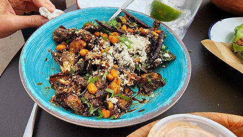 brussels sprouts. no cheese. good. at Federales Denver in Denver