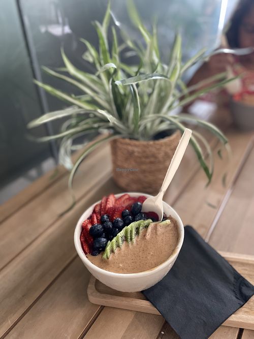 Very Berry Bowl (more like a berries smoothie bowl, not an actual açaí bowl).   at Buzz Box in Holetown