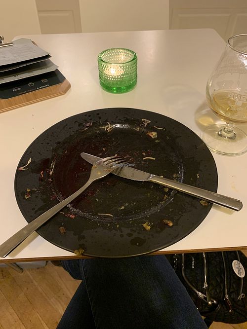 Notice the fork position: I’m waiting for seconds  at Glo - Engjateigur in Reykjavik