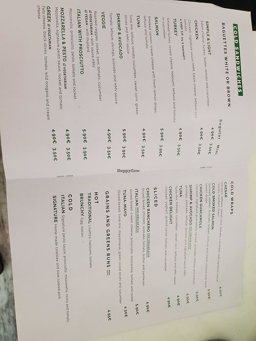 Menu at Grains & Greens No.1 in Nicosia