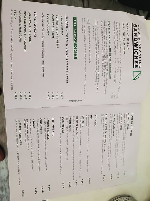 Menu at Grains & Greens No.1 in Nicosia