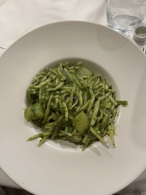 Trofie al pesto vegano  at Trattoria Pizzeria Le Due Lune in Levanto