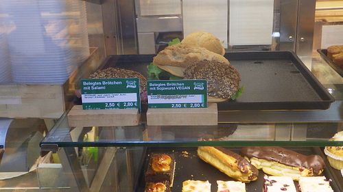 Wurst sandwich at LPG BioMarkt - Kreuzberg in Berlin