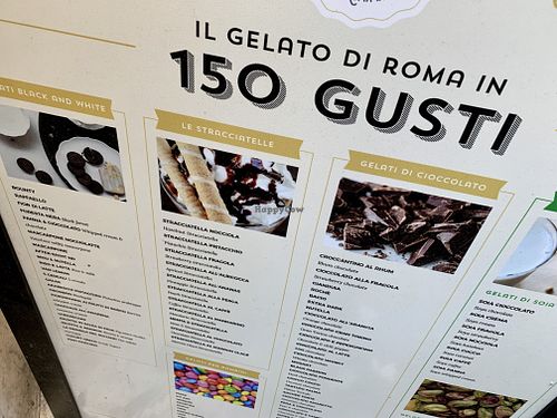 menu at Gelateria Della Palma in Rome
