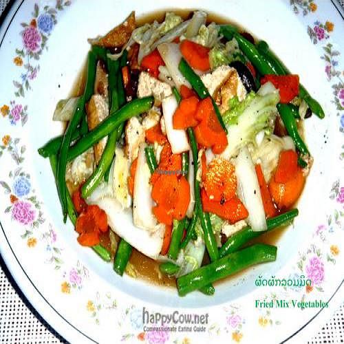Mix Fried Vegetabales at Reunion Cafe in Vientiane
