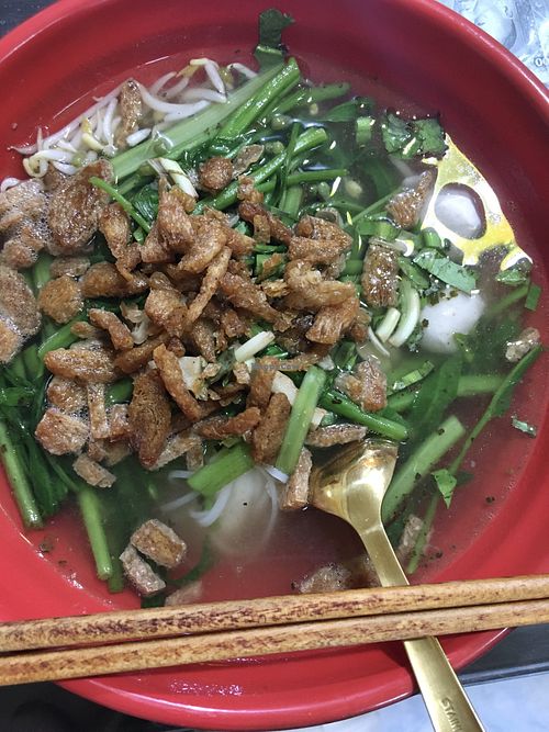 Duck noodle soup (25,000 kip)  at Reunion Cafe in Vientiane