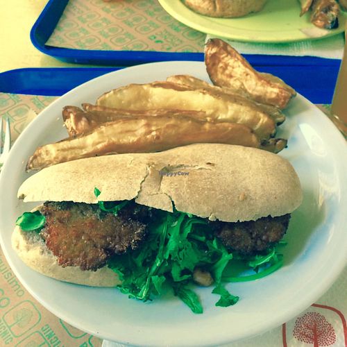 falafel sandwich with fries at Picnic in Buenos Aires