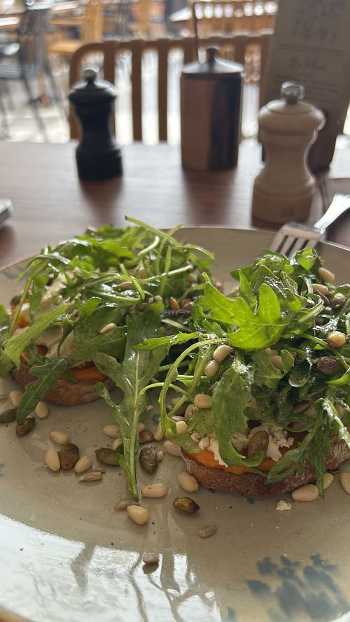 Pumpkin x tofu toast  at Mandala Society in Marrakech