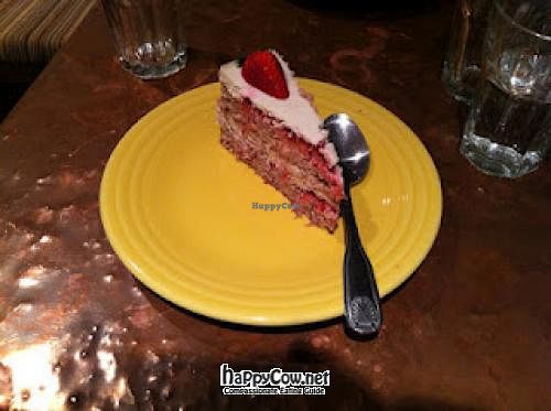 Strawberry cake at cafegSC in Santa Cruz