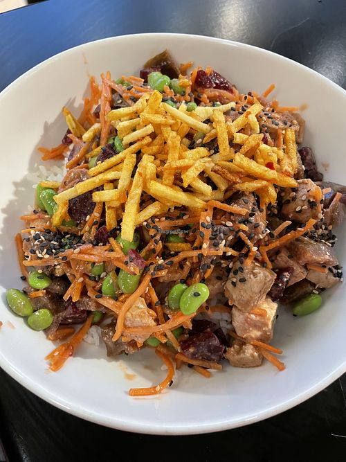 You make miso happy bowl  at Poké Perfect in Hilversum