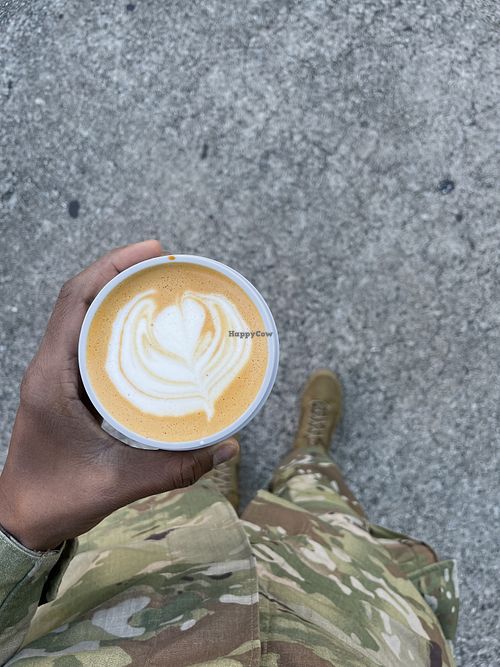 Red Latte with oat milk and maple  at Green Bean in Greensboro