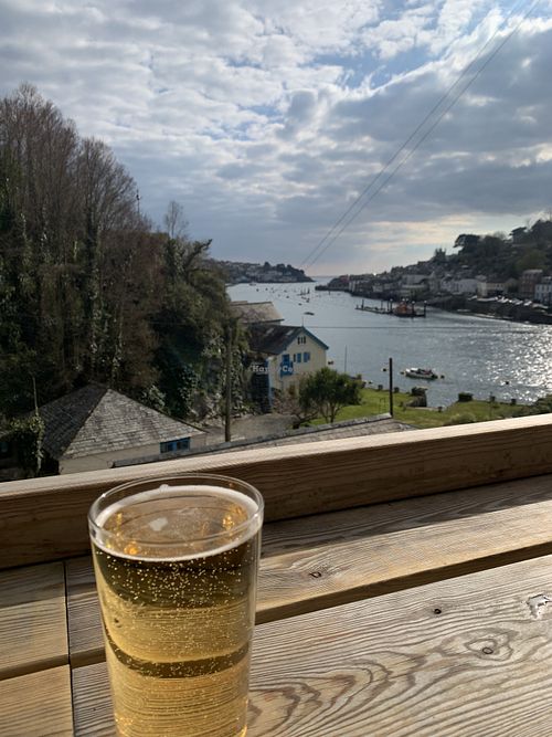 A cider with a view   at Old Ferry Inn in Fowey