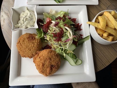 Best vegan ‘fishless cakes’ ever!  at The Tulach in Blair Atholl