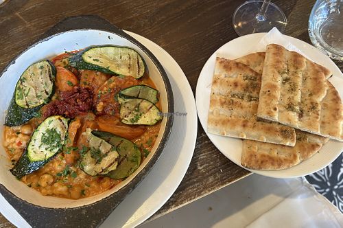 Chickpea harissa courgette tagine   at Cote in Dorchester