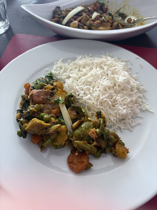 Mixed veg and boiled rice   at Bombay Grill in Lanzarote