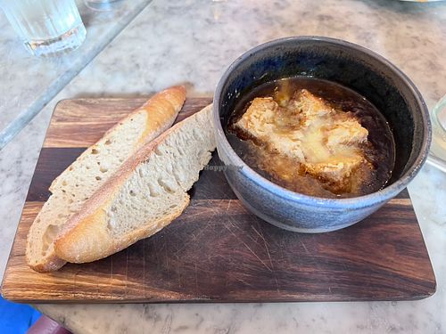 The best vegan French onion soup!  at Côte Brasserie in Lewes