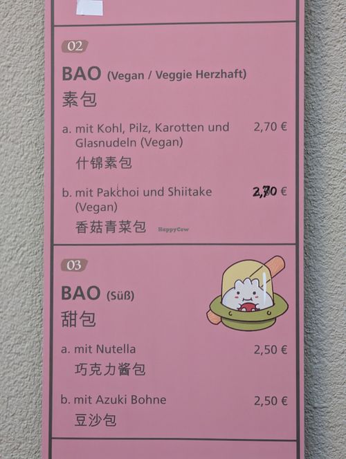 Speisekarte at MRS.BAO & TEEAMO in Jena