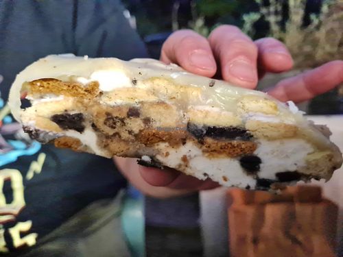 Huge piece of white choc rocky road at Tam's Kitchen in Paignton