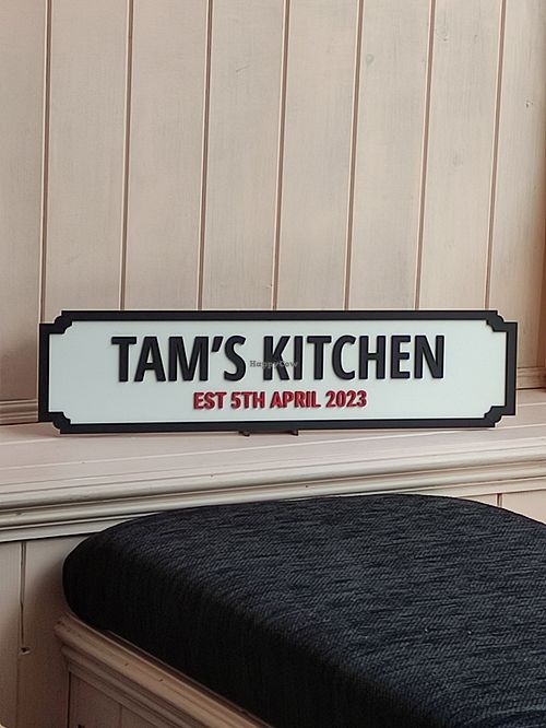 Sign at Tam's Kitchen in Paignton
