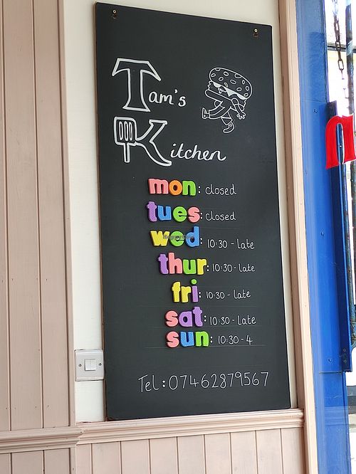 Opening hours at Tam's Kitchen in Paignton