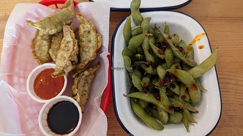 Gyozas and Edamame beans at Tam's Kitchen in Paignton