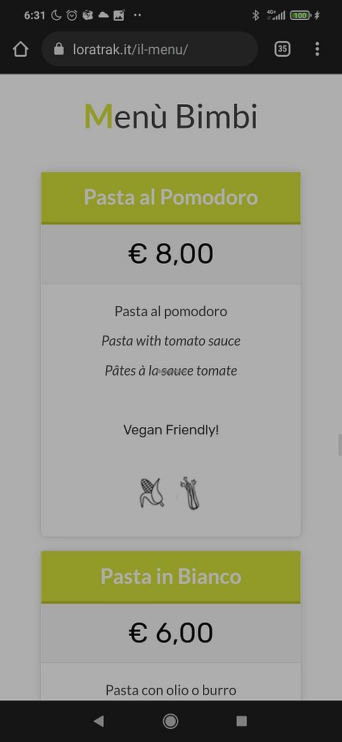 Vegan on the menu at Lo Ratrak Food & Drink in La Thuile