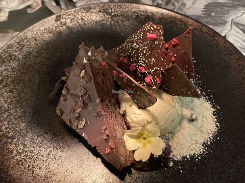 Brownie with Rica Rica: very good!  at Casa Sanz at Hotel Bidasoa in Santiago