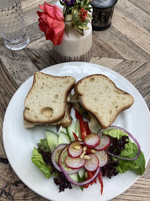 GF & VE tofu and hummus ‘ciabatta’  at Mooch in Hebden Bridge
