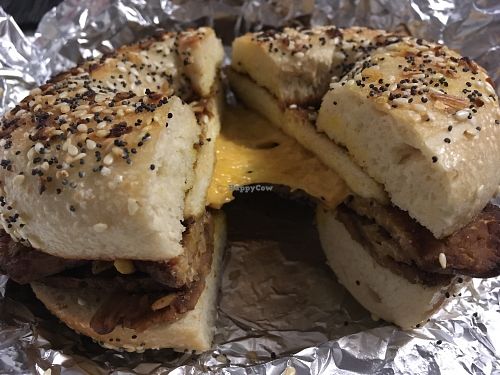 Vegan egg sandwich! at Honest Weight Food Co-op in Albany