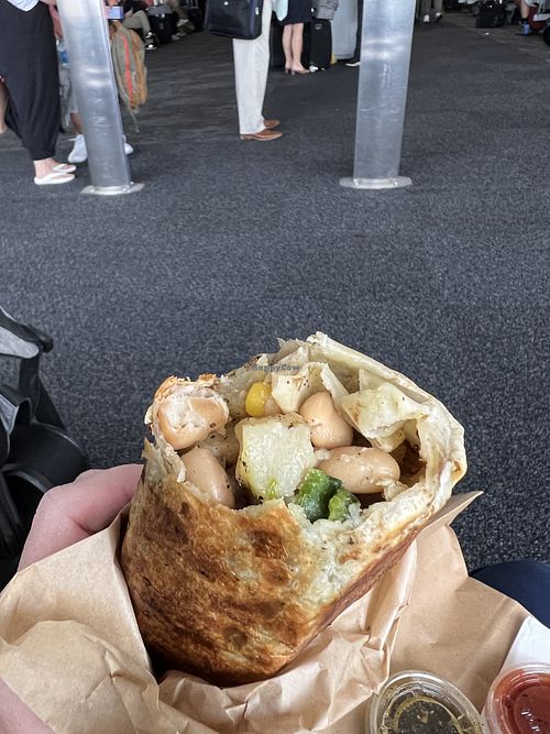 Poblano and potato burrito cones with corn and beans  at PHX - Cartel Coffee Lab - Phx Sky Harbor - T4 in Phoenix