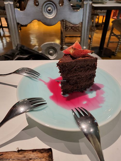 Yummy vegan chocolate cake at Kashmir in Taguig