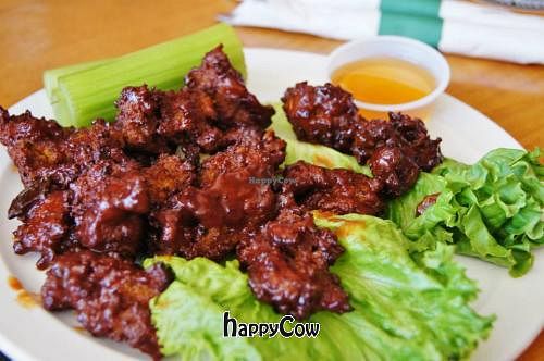 The vegan BBQ Wings that everyone seemed to enjoy. at Bluegrass Brewing Company in Louisville