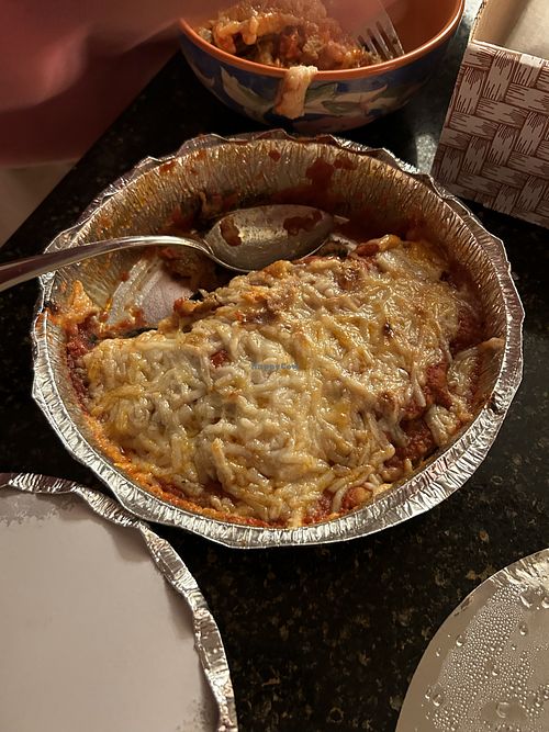 Vegan eggplant parm  at Umberto's of Oyster Bay in Oyster Bay