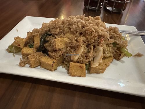 Vegan basil fried rice with fried tofu   at Bann Thai in Fort Collins