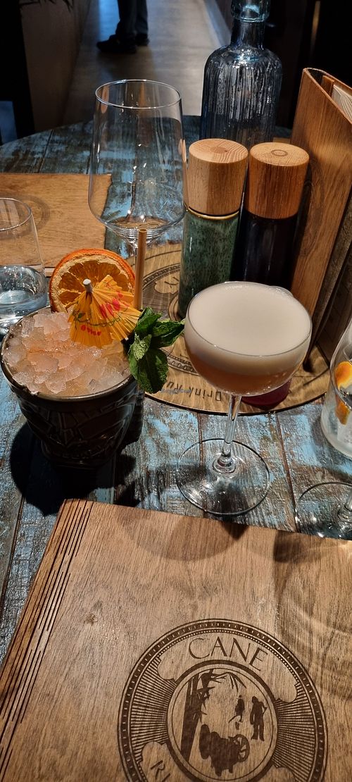 Mai tai and South Pacific Sour (Recommended), Old Fashioned outside of picture at Cane Rum Society in Stockholm
