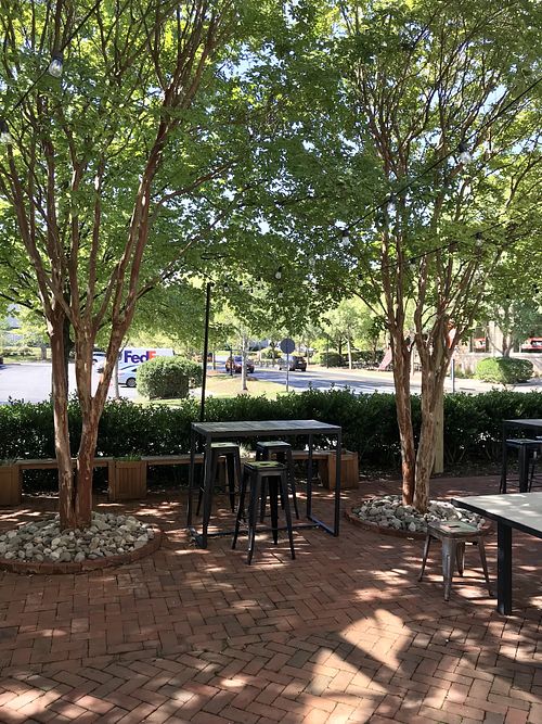 gorgeous outdoor seating area  at Brew Birds in Aldie