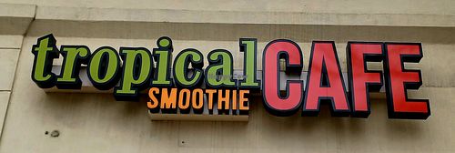 Outside sign at Tropical Smoothie Cafe in Fort Collins
