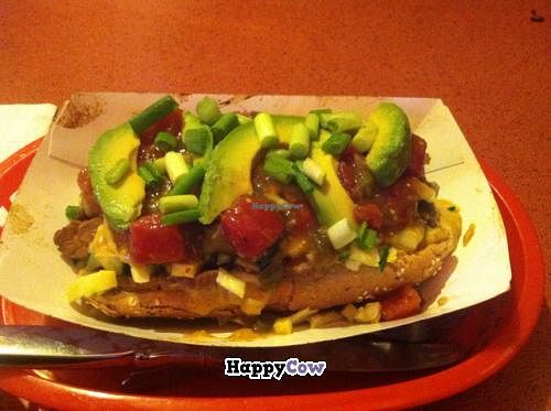 California Dog on wheat bun at Cyber Dogs in Seattle