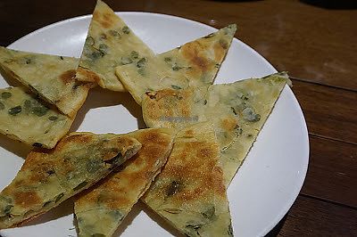 Chinese toon pancake. at Fu Hui Ci Yuan Vegetarian Restaurant in Beijing