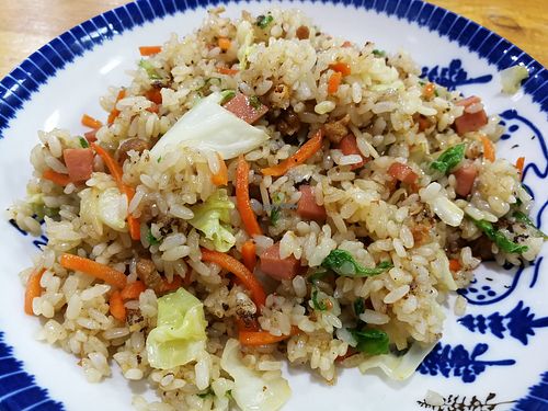 vegetable fried rice with faux meat (egg-free) at Amagi Queen - 天城女王 in Hualien