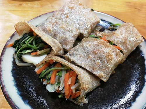 vegan 'danbing' stuffed with veggies at Amagi Queen - 天城女王 in Hualien